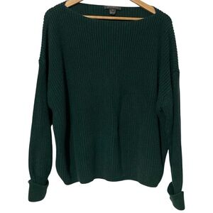 French Connection Ribbed Cotton Boxy Fit Knit Sweater